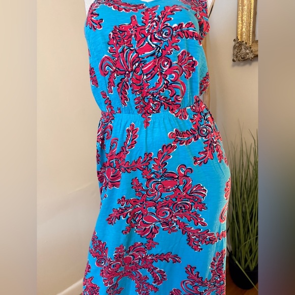 Lilly Pulitzer Mills Maxi Dress Rhode Island Reef Sleeveless Red Blue Size S - Picture 4 of 6